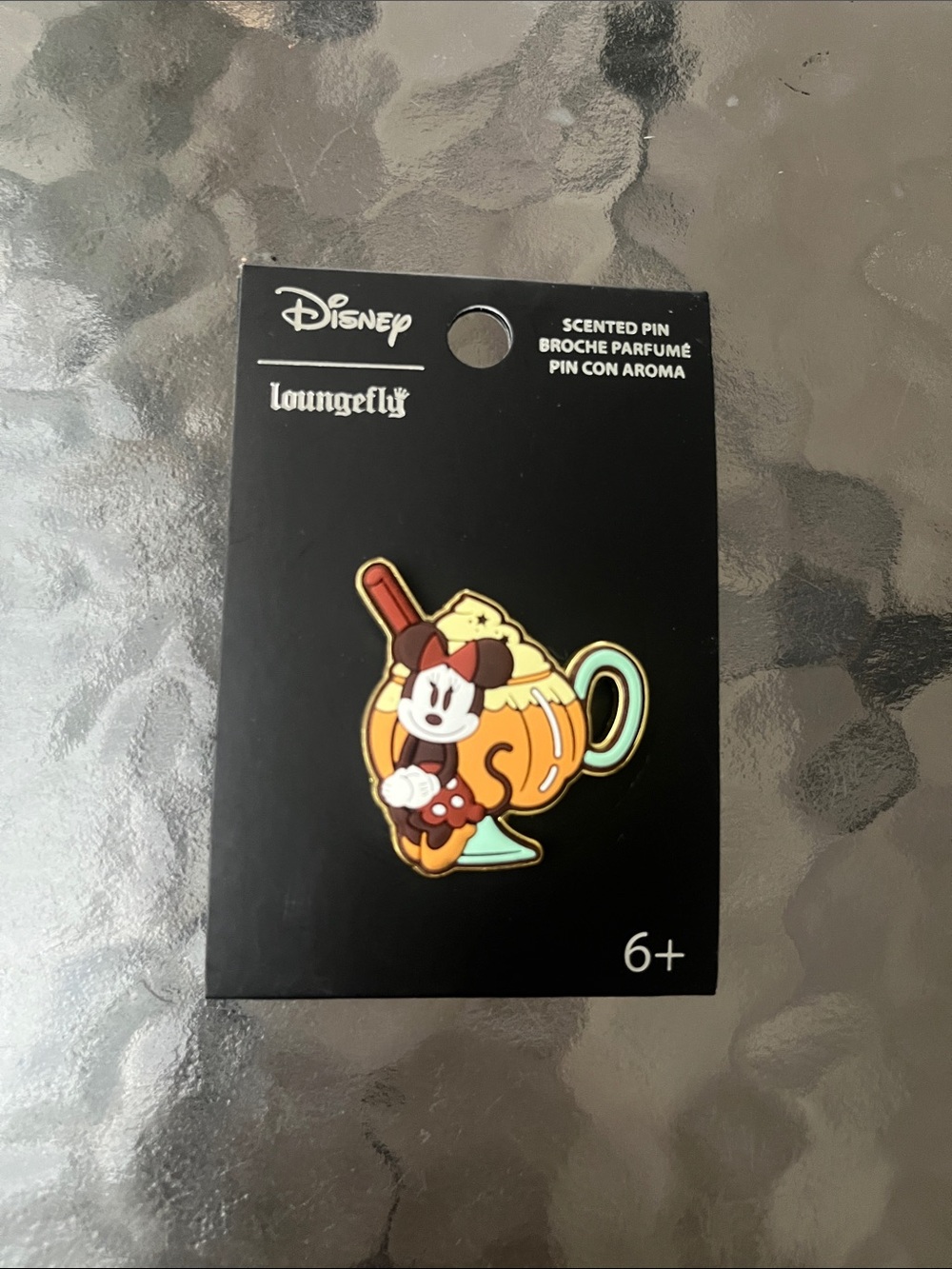 Loungefly Disney Minnie Pumpkin Mug Enamel Pin - Orange & Teal